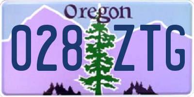 OR license plate 028ZTG