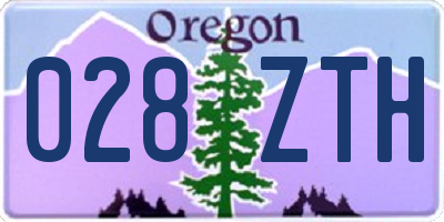 OR license plate 028ZTH