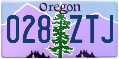 OR license plate 028ZTJ
