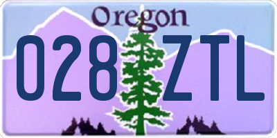OR license plate 028ZTL