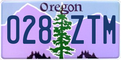 OR license plate 028ZTM