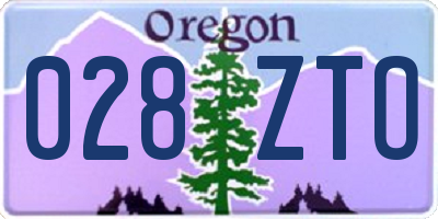 OR license plate 028ZTO