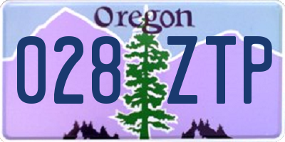 OR license plate 028ZTP