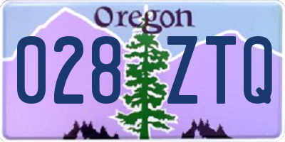 OR license plate 028ZTQ