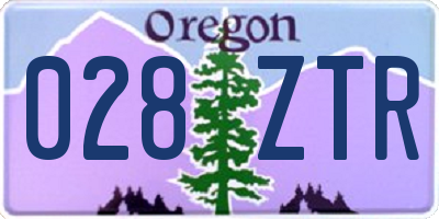 OR license plate 028ZTR