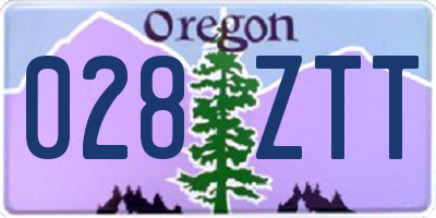 OR license plate 028ZTT