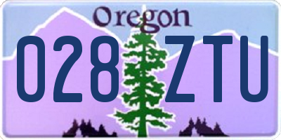 OR license plate 028ZTU