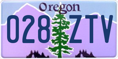 OR license plate 028ZTV