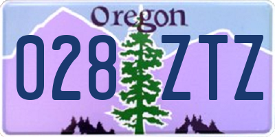 OR license plate 028ZTZ
