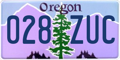 OR license plate 028ZUC