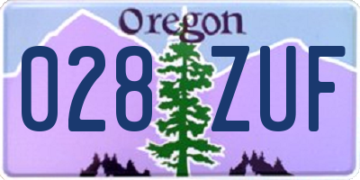 OR license plate 028ZUF