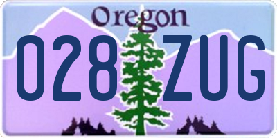 OR license plate 028ZUG
