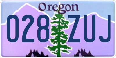 OR license plate 028ZUJ