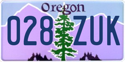 OR license plate 028ZUK