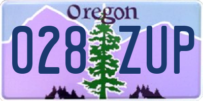 OR license plate 028ZUP