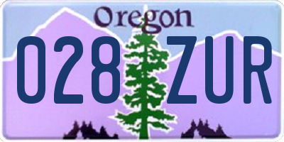 OR license plate 028ZUR