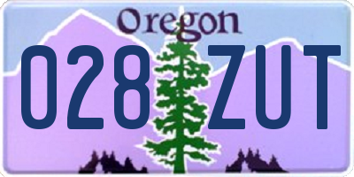 OR license plate 028ZUT