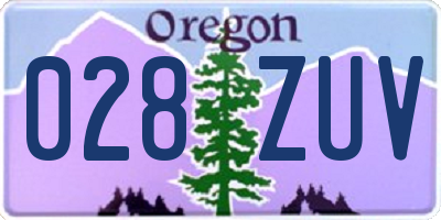 OR license plate 028ZUV