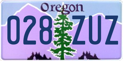 OR license plate 028ZUZ