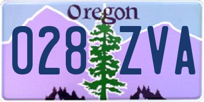 OR license plate 028ZVA