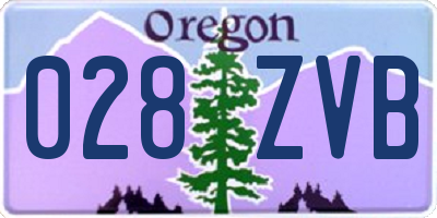OR license plate 028ZVB
