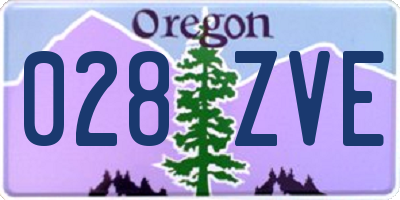 OR license plate 028ZVE