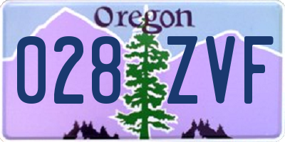 OR license plate 028ZVF