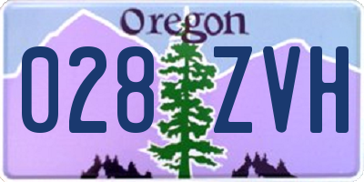 OR license plate 028ZVH