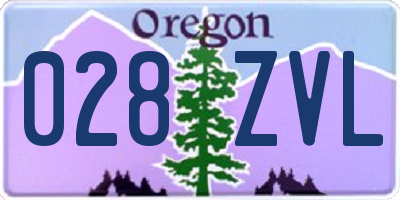 OR license plate 028ZVL