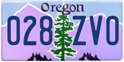 OR license plate 028ZVO