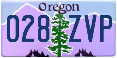 OR license plate 028ZVP