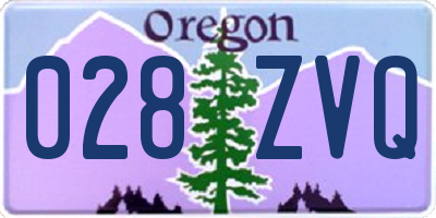 OR license plate 028ZVQ