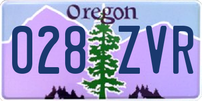 OR license plate 028ZVR