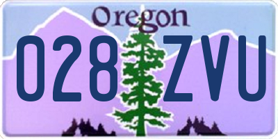 OR license plate 028ZVU