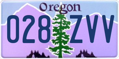 OR license plate 028ZVV