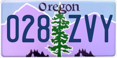 OR license plate 028ZVY