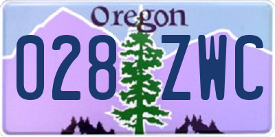 OR license plate 028ZWC