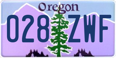 OR license plate 028ZWF