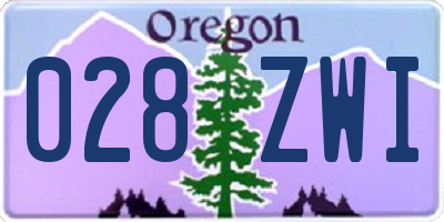 OR license plate 028ZWI