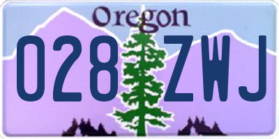 OR license plate 028ZWJ