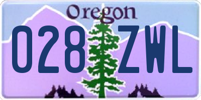 OR license plate 028ZWL