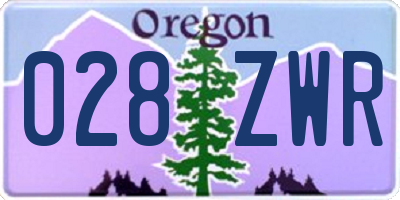 OR license plate 028ZWR