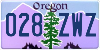 OR license plate 028ZWZ