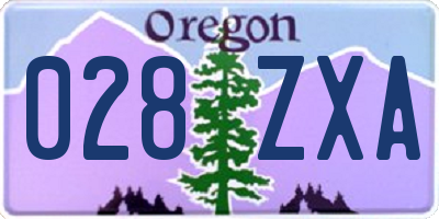 OR license plate 028ZXA