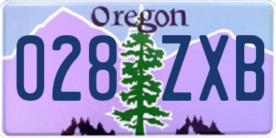 OR license plate 028ZXB