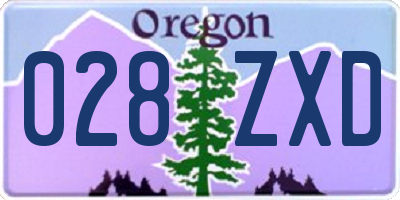 OR license plate 028ZXD