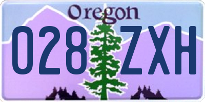 OR license plate 028ZXH