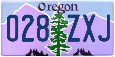 OR license plate 028ZXJ