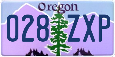OR license plate 028ZXP