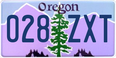 OR license plate 028ZXT